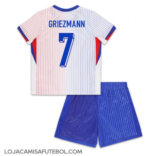 Camisa de Futebol França Antoine Griezmann #7 Equipamento Secundário Infantil Europeu 2024 Manga Curta (+ Calças curtas)